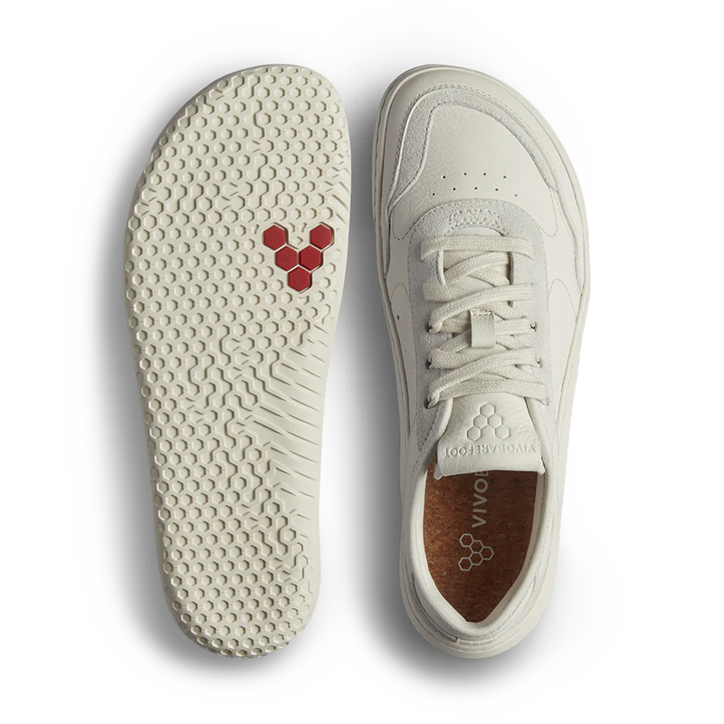 Top view of Vivobarefoot Gobi Sneaker Leather Womens Limestone - Ozbarefoot