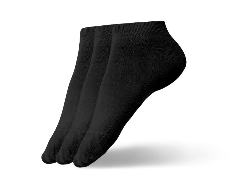 Barefoot Socks - Low-cut - Essentials - Black - 3 pack