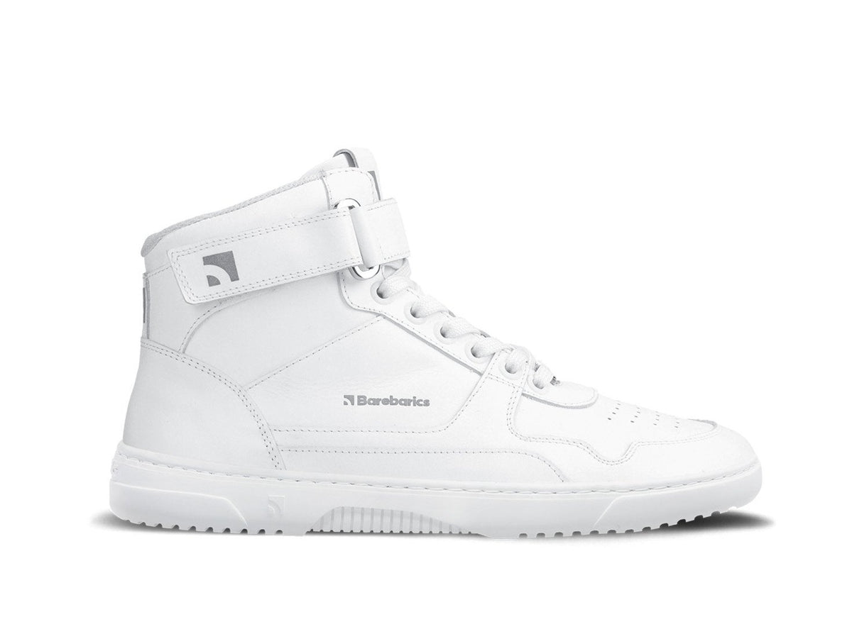 Barefoot Sneakers Barebarics Zing - High Top - All White - Leather 1  - OzBarefoot