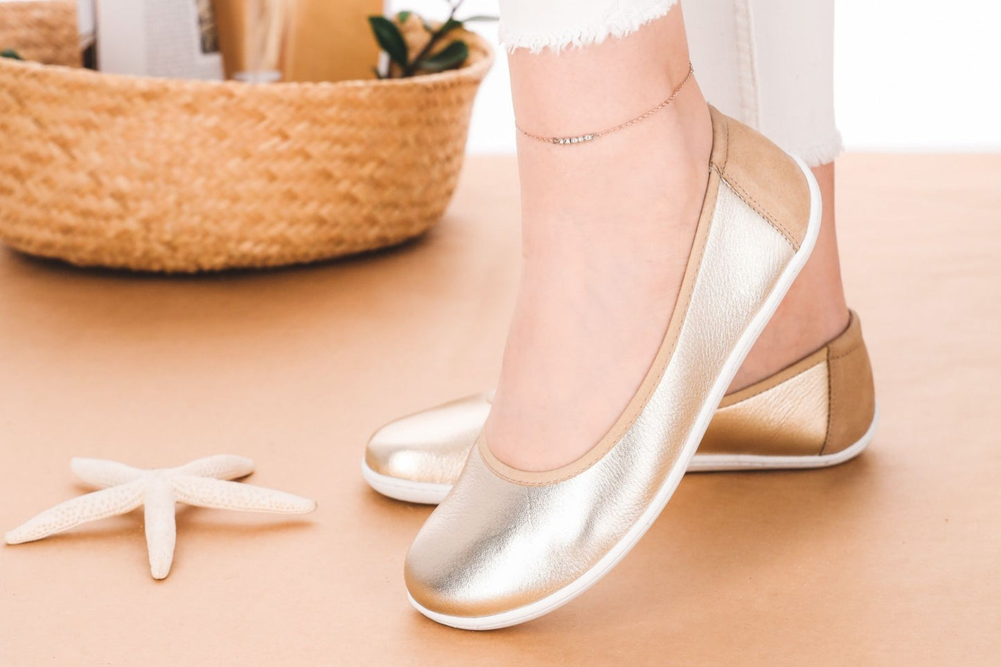 Ballet Flats Be Lenka - Sophie - Gold 7 OzBarefoot Australia