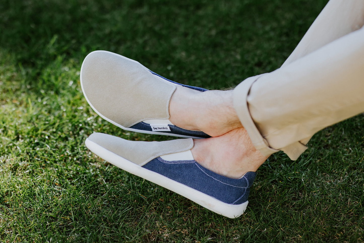 Barefoot Sneakers - Be Lenka Eazy - Vegan - Sand & Blue 12 OzBarefoot Australia