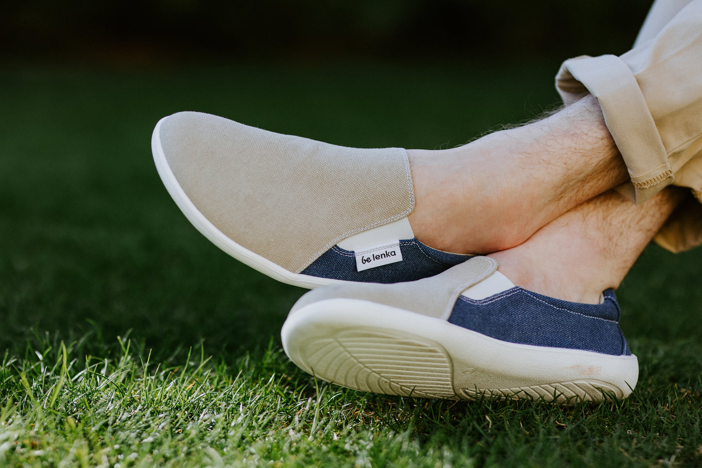 Barefoot Sneakers - Be Lenka Eazy - Vegan - Sand & Blue 15 OzBarefoot Australia
