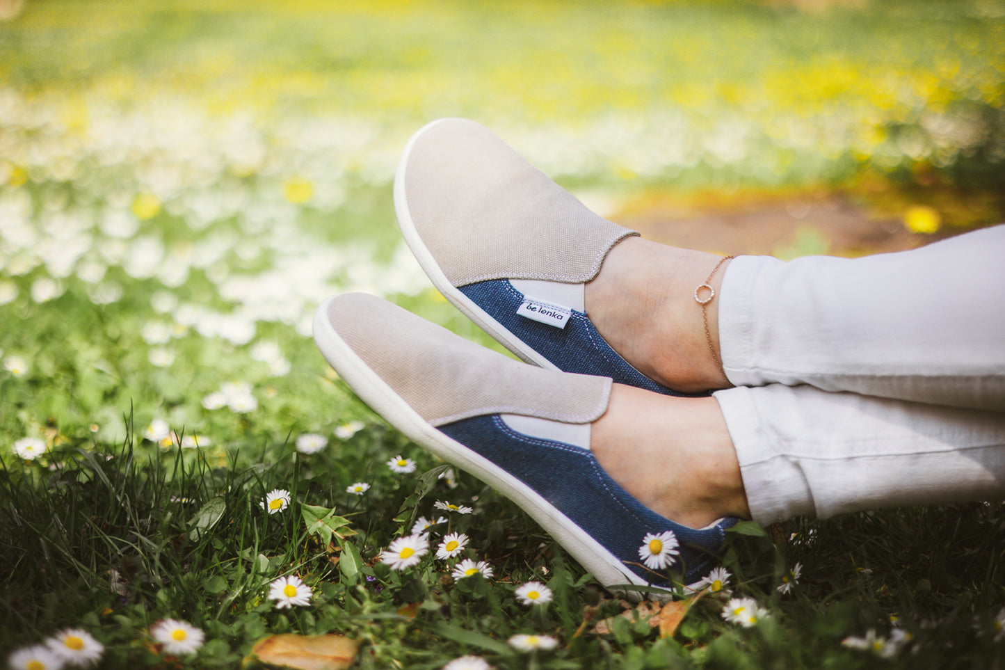 Barefoot Sneakers - Be Lenka Eazy - Vegan - Sand & Blue 7 OzBarefoot Australia