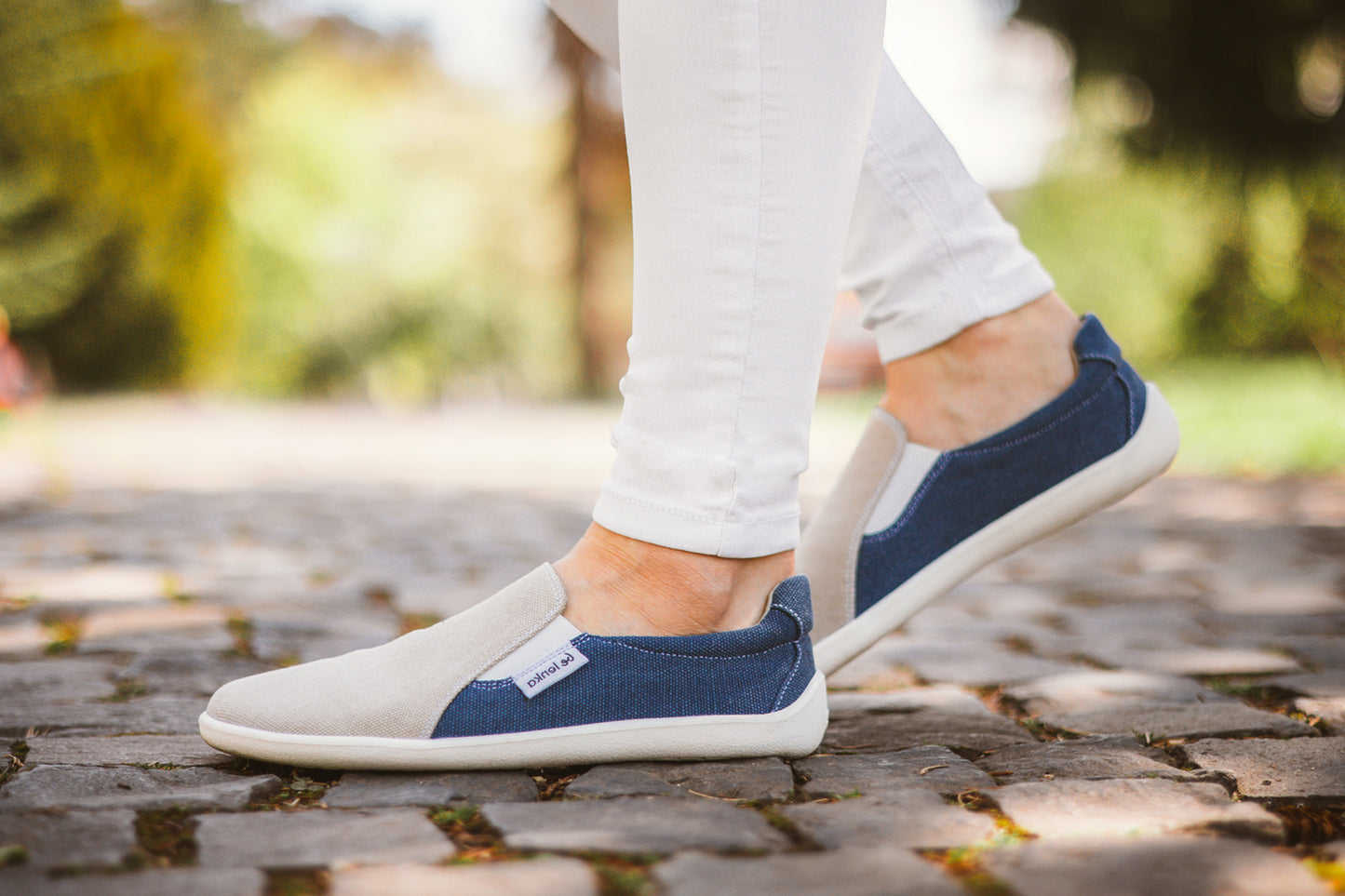 Barefoot Sneakers - Be Lenka Eazy - Vegan - Sand & Blue 6 OzBarefoot Australia