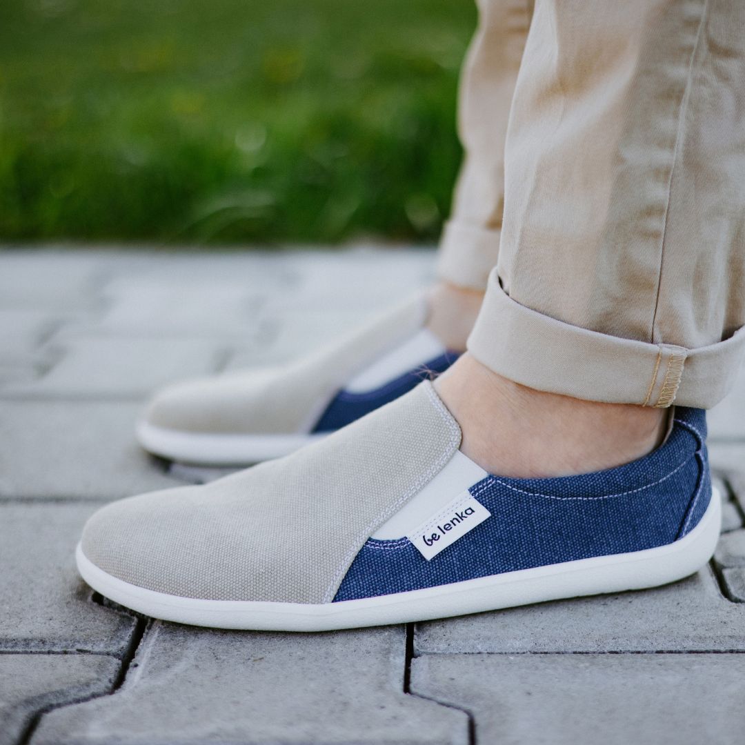 Barefoot Sneakers - Be Lenka Eazy - Vegan - Sand & Blue 17 OzBarefoot Australia
