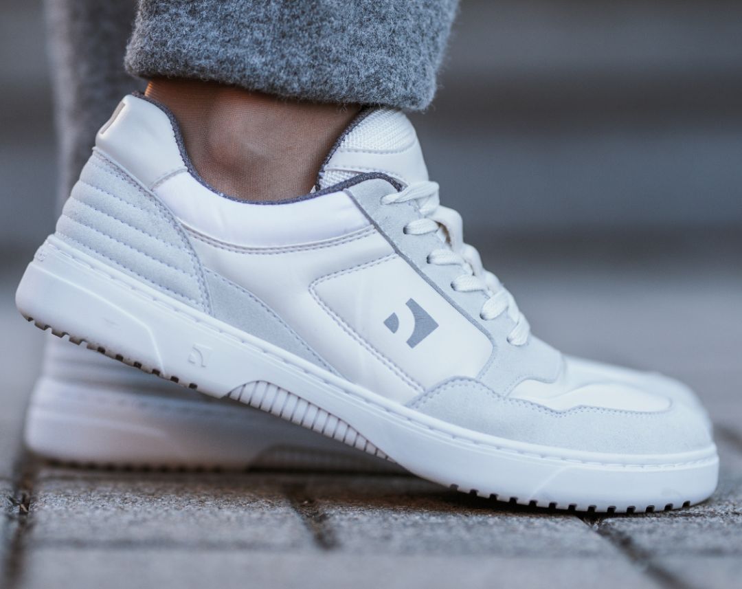 Barefoot Sneakers Barebarics - Axiom - White & Light Grey 2 OzBarefoot Australia