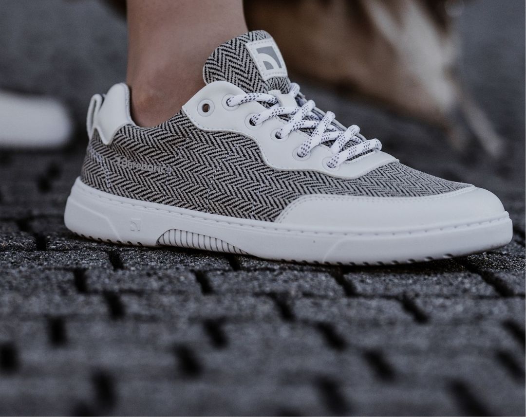 Barefoot Sneakers Barebarics - Kudos - White & Grey 2 OzBarefoot Australia