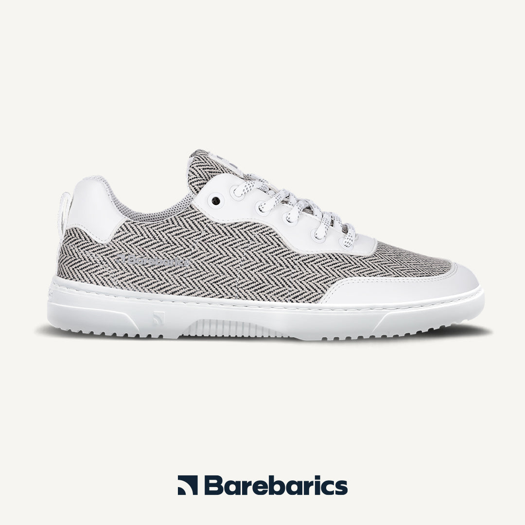 Barefoot Sneakers Barebarics - Kudos - White & Grey 3 OzBarefoot Australia