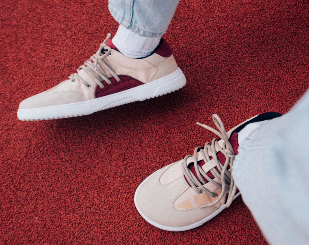 Barefoot Sneakers Barebarics - Vibe - Beige & Red 2 OzBarefoot Australia