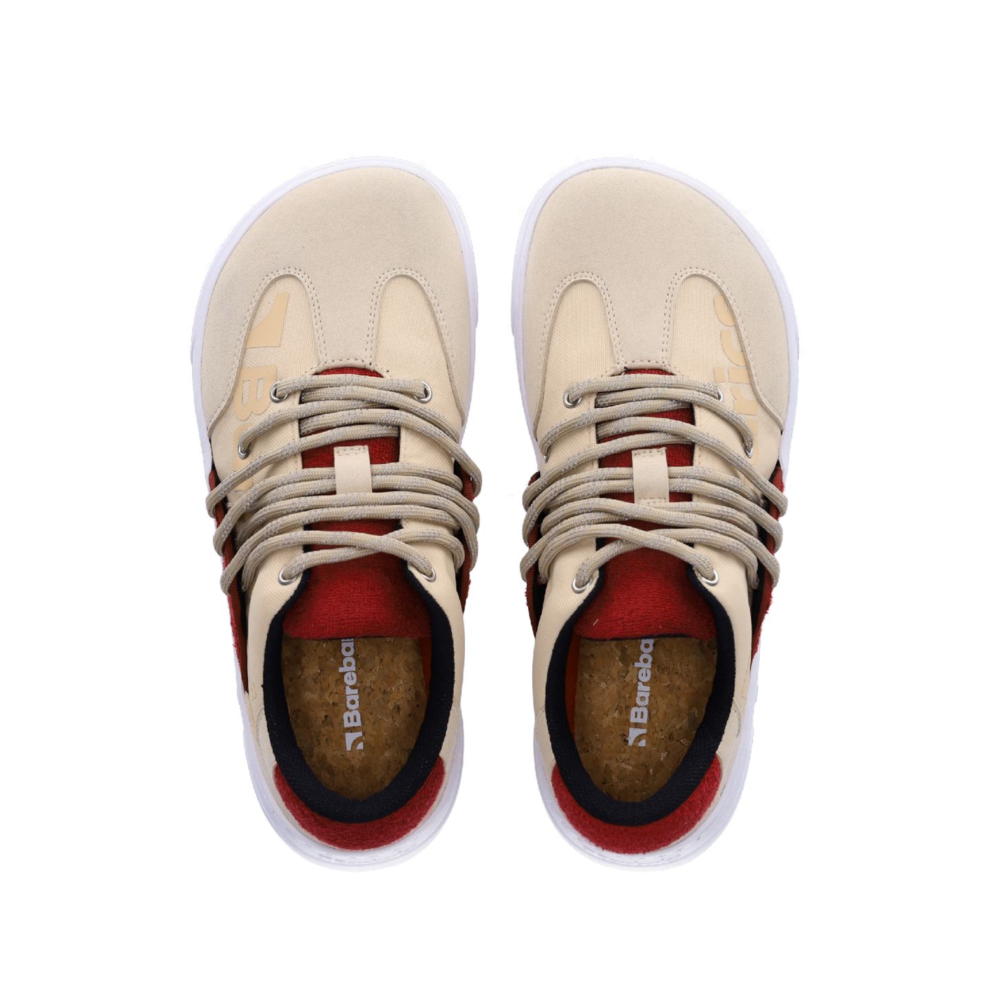 Barefoot Sneakers Barebarics - Vibe - Beige & Red 8 OzBarefoot Australia
