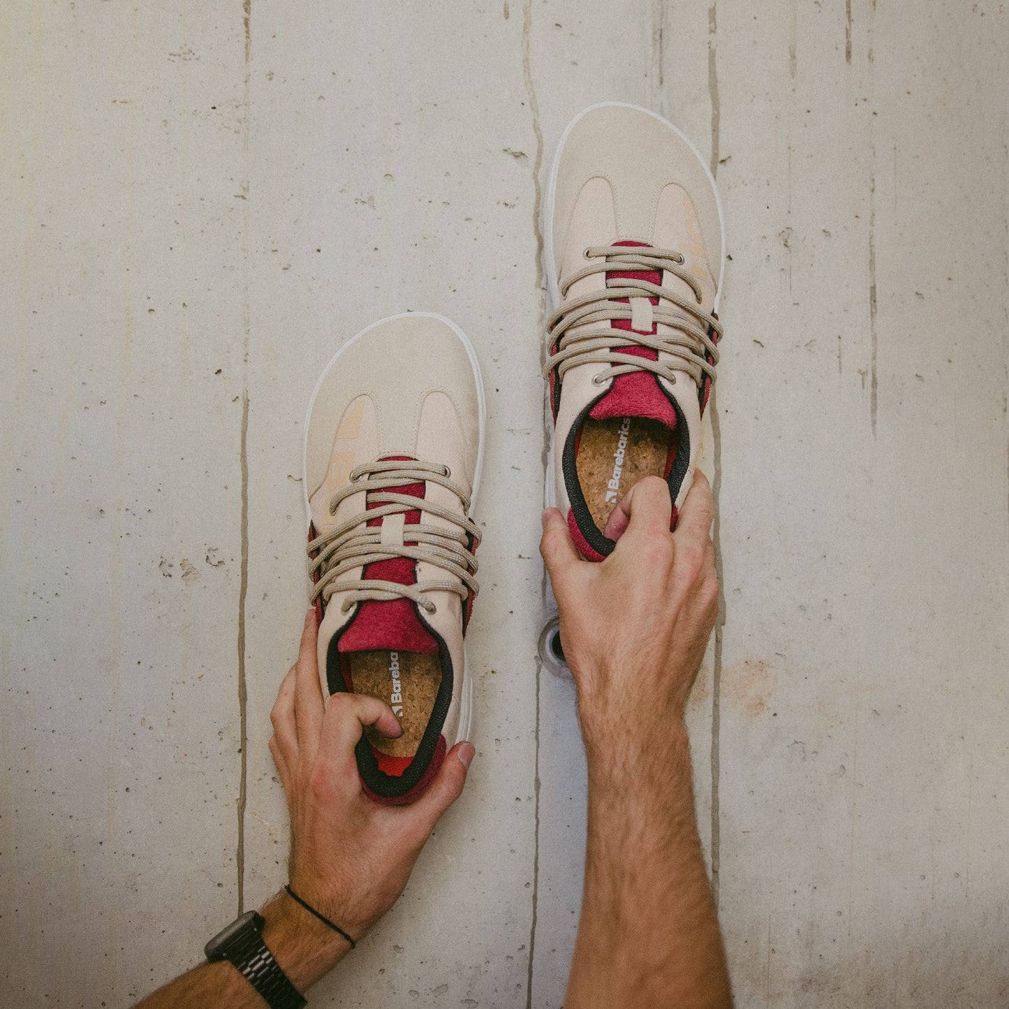 Barefoot Sneakers Barebarics - Vibe - Beige & Red 10 OzBarefoot Australia