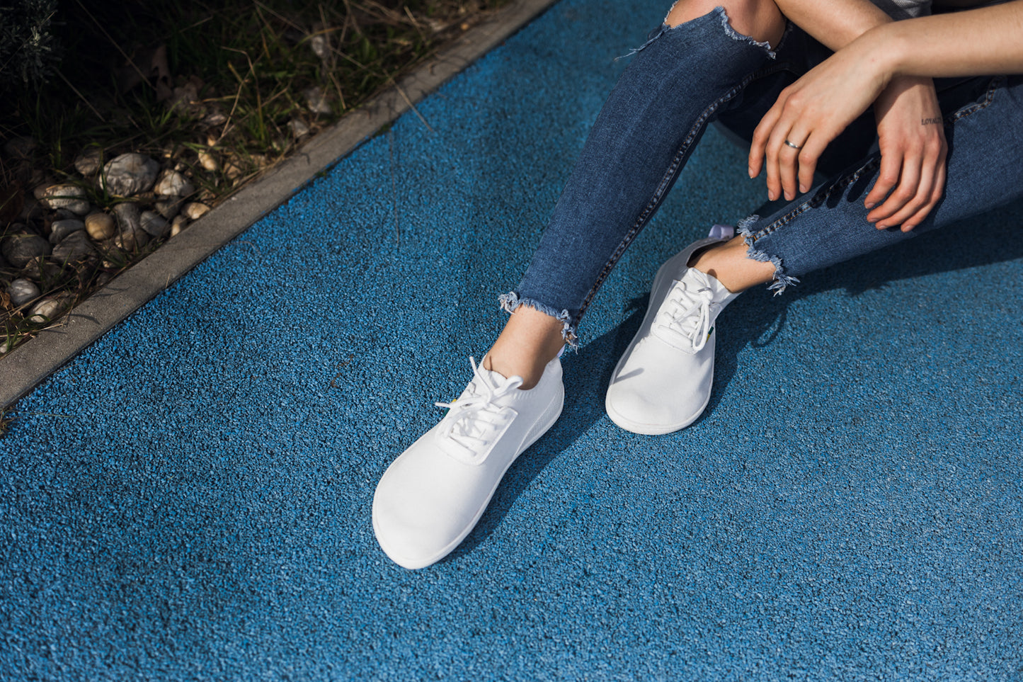 Barefoot Sneakers - Be Lenka Stride - All White 7 OzBarefoot Australia