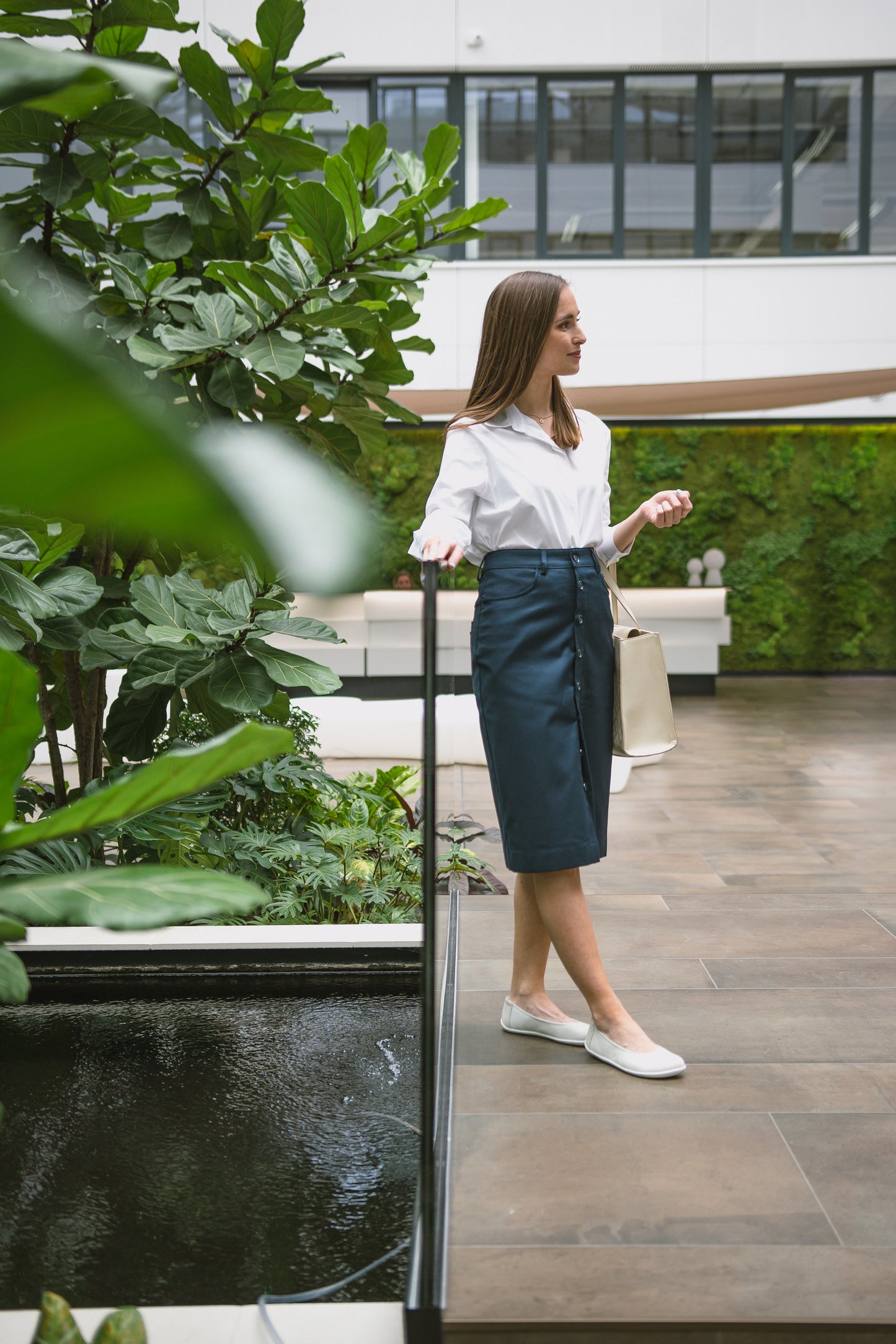 Women's Midi Skirt Be Lenka Essentials - Navy 6 OzBarefoot Australia