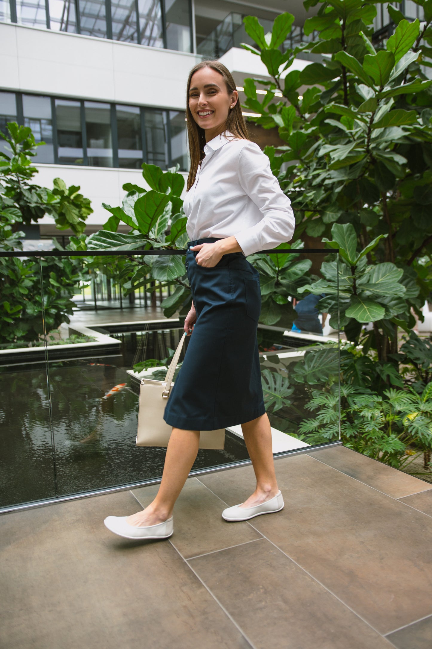 Women's Midi Skirt Be Lenka Essentials - Navy 7 OzBarefoot Australia