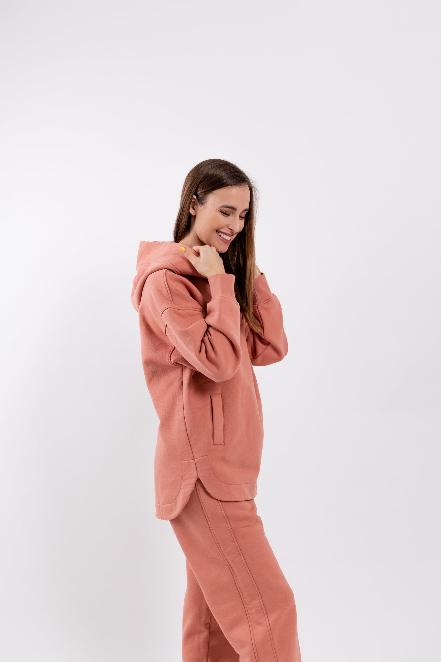 Women's Hoodie Be Lenka Essentials - Salmon Pink 1 OzBarefoot Australia