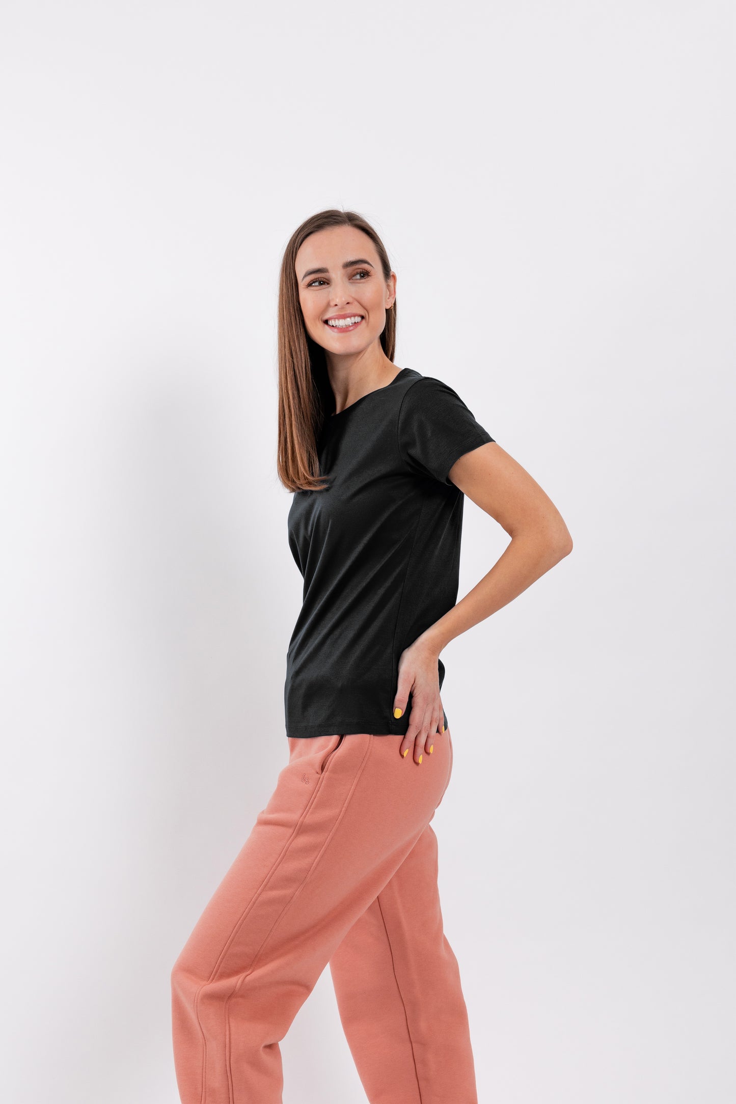 Women's Round Neck t-shirt Be Lenka Essentials - Jet Black 1 OzBarefoot Australia