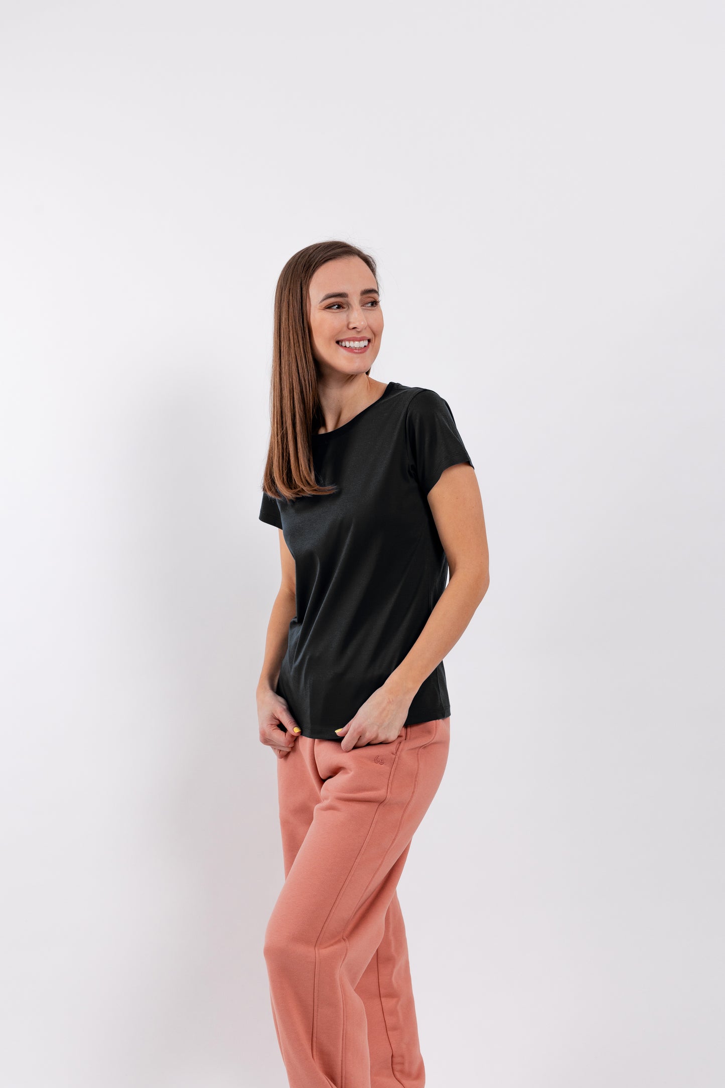 Women's Round Neck t-shirt Be Lenka Essentials - Jet Black 3 OzBarefoot Australia
