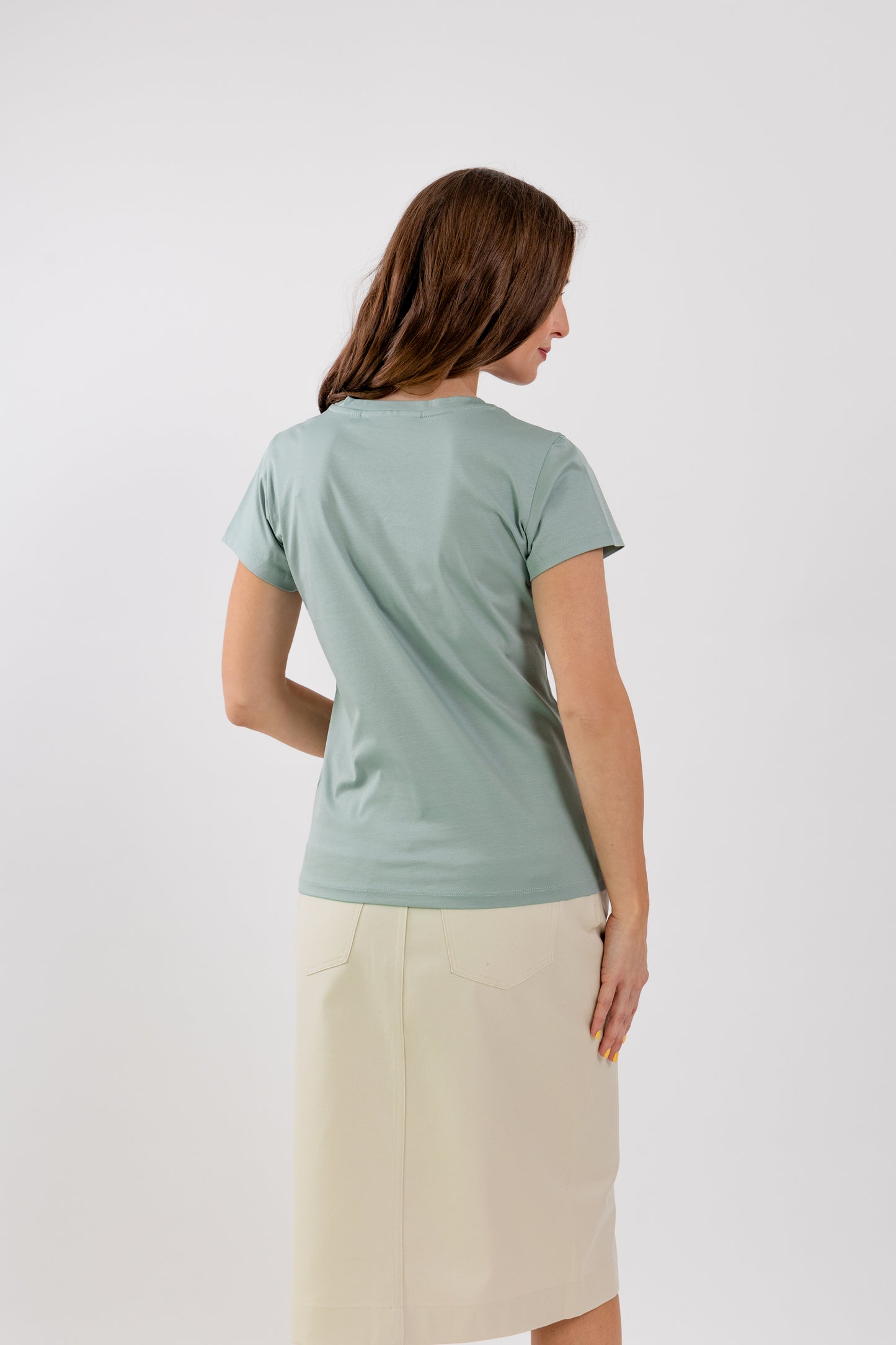 Women's Round Neck t-shirt Be Lenka Essentials - Pistachio Green 2 OzBarefoot Australia