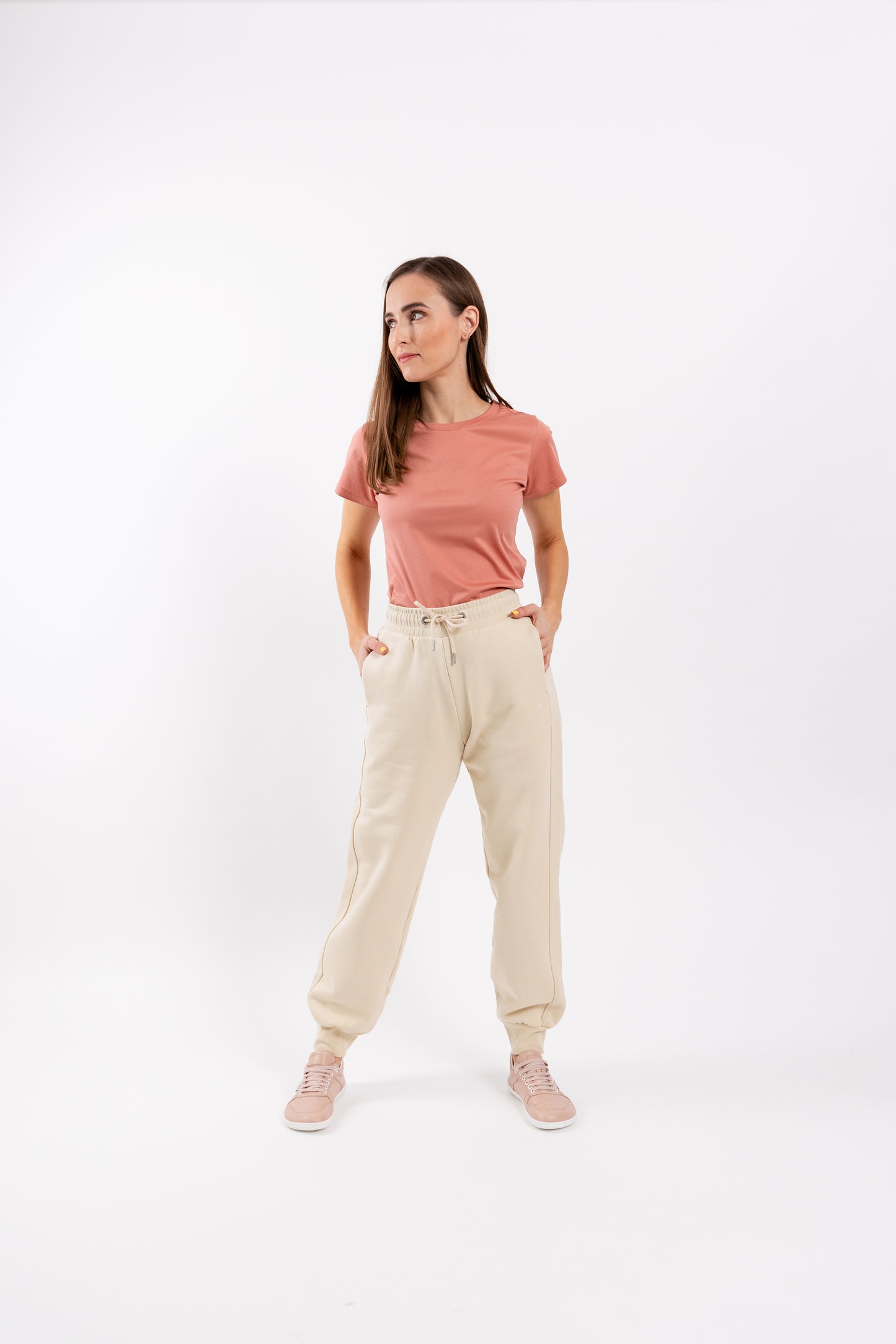 Women's Round Neck t-shirt Be Lenka Essentials - Salmon Pink 3 OzBarefoot Australia