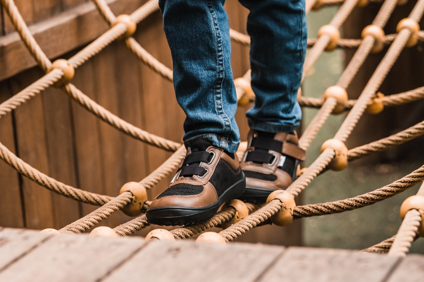 Be Lenka Kids barefoot sneakers - Fluid - Brown & Black 7 OzBarefoot Australia