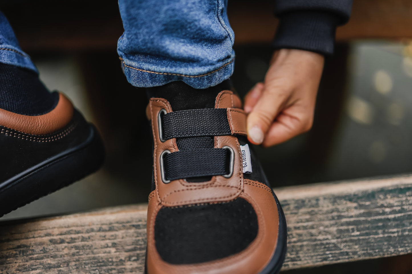 Be Lenka Kids barefoot sneakers - Fluid - Brown & Black 9 OzBarefoot Australia