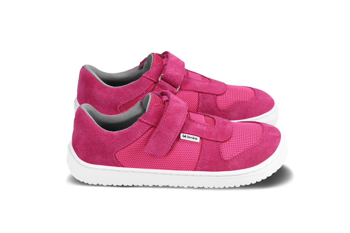 Be Lenka Kids barefoot sneakers Joy - Dark Pink & White 1  - OzBarefoot