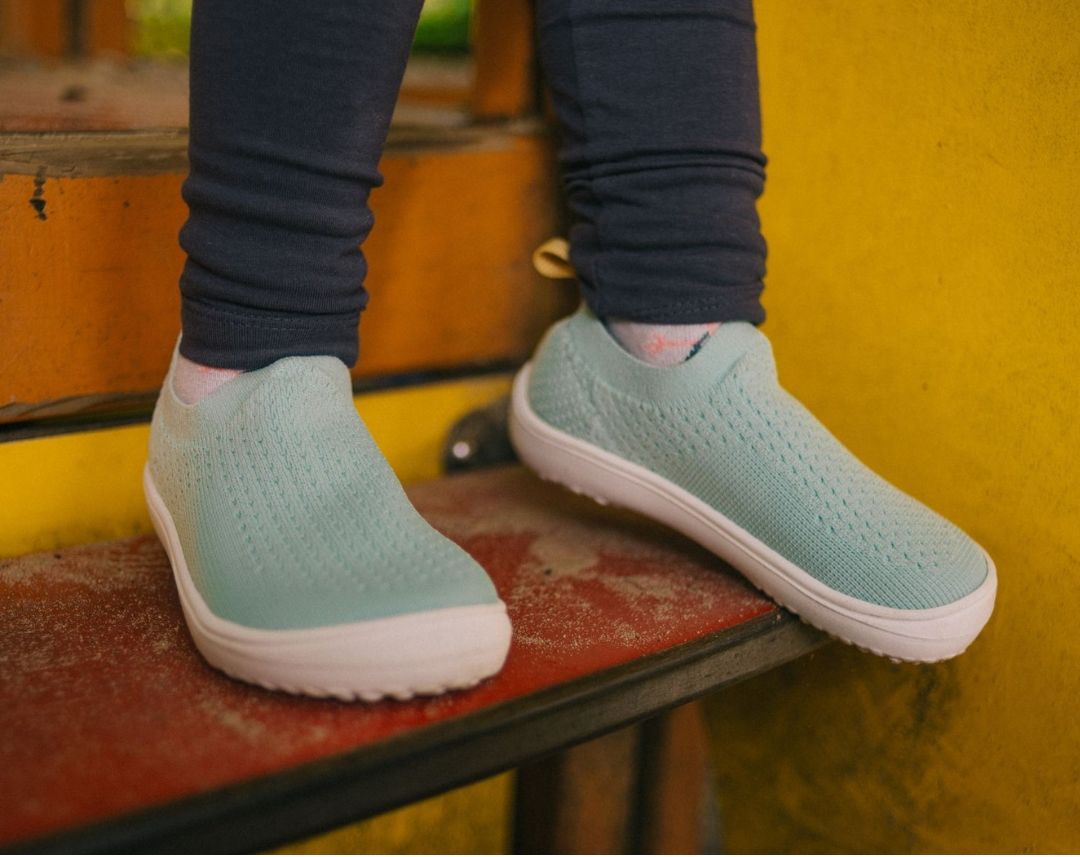 Be Lenka Kids barefoot sneakers Perk - Mint Green 4 OzBarefoot Australia