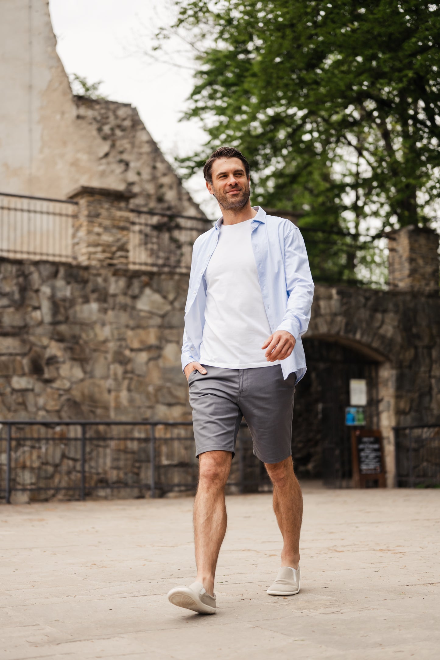 Men’s Shirt Regular Be Lenka Essentials - Blue and White 7 OzBarefoot Australia