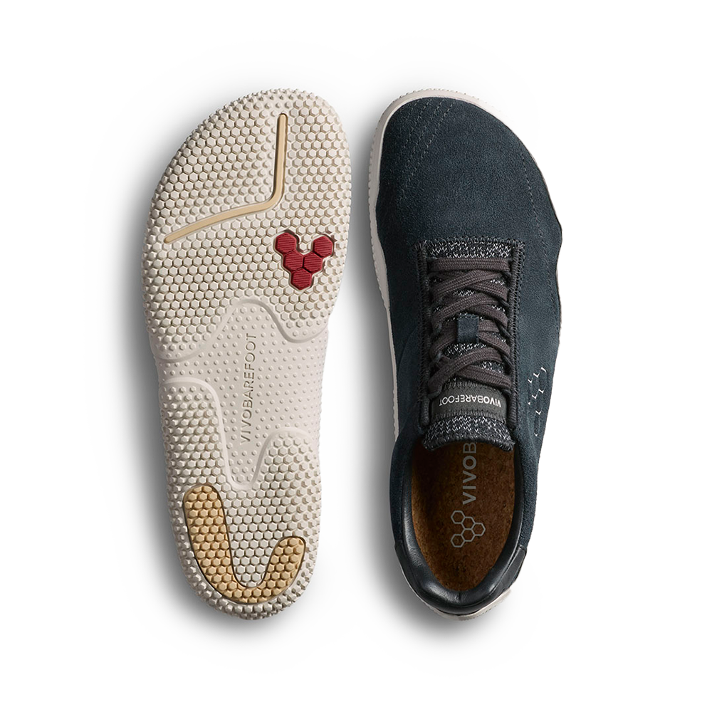 Vivobarefoot Motus Studio Sneaker Leather Womens Obsidian/White
