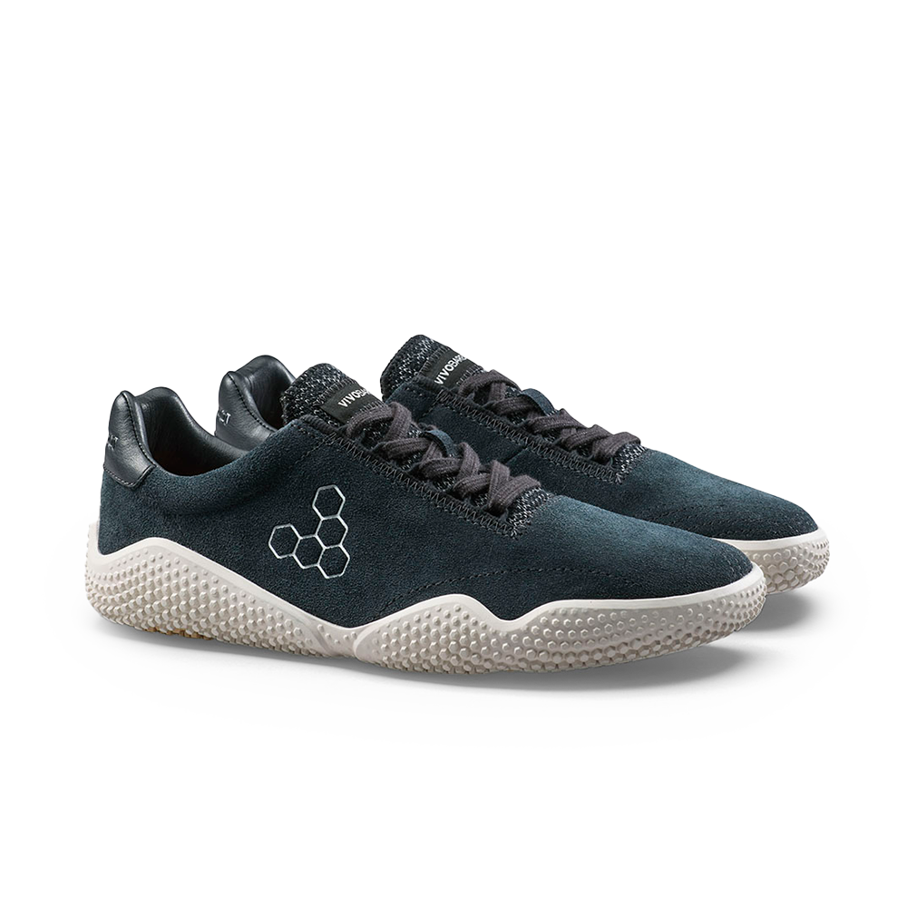 Vivobarefoot Motus Studio Sneaker Leather Womens Obsidian/White