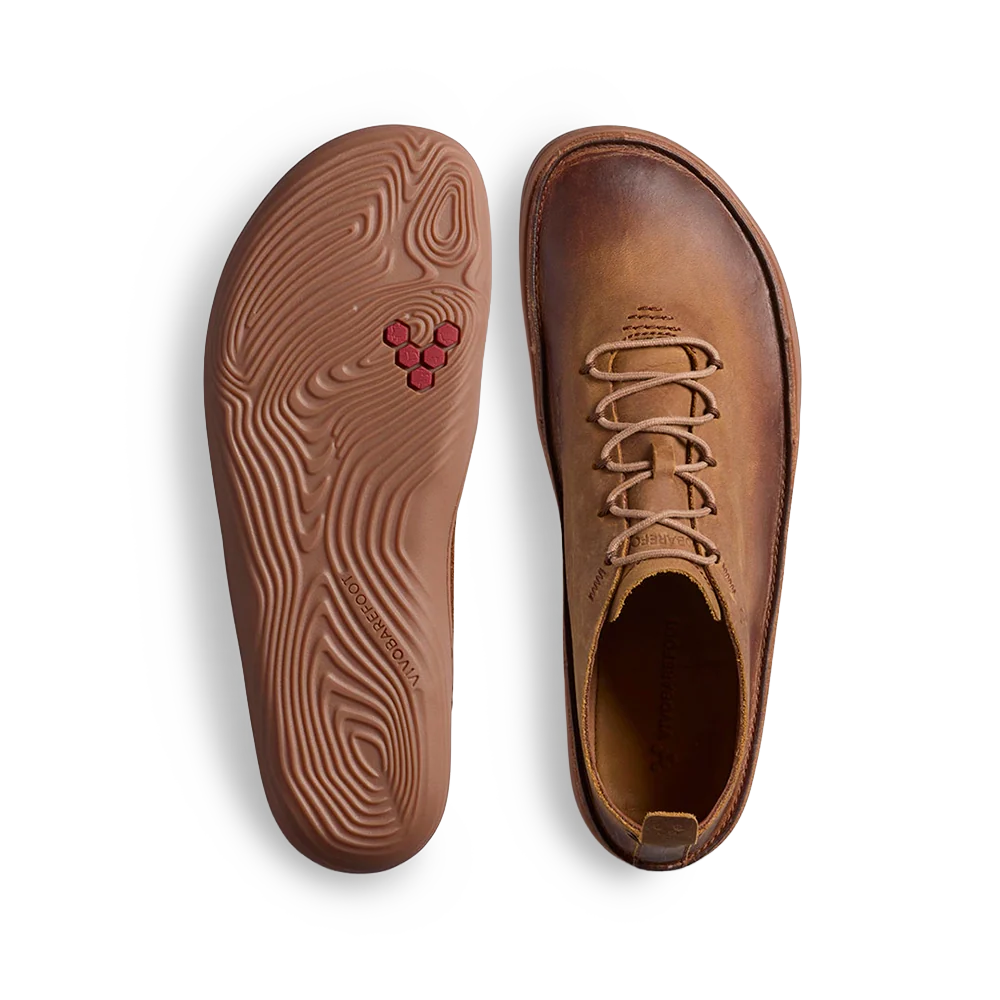 Vivobarefoot Sensus Moc Lace Up Leather Mens Dark Tan