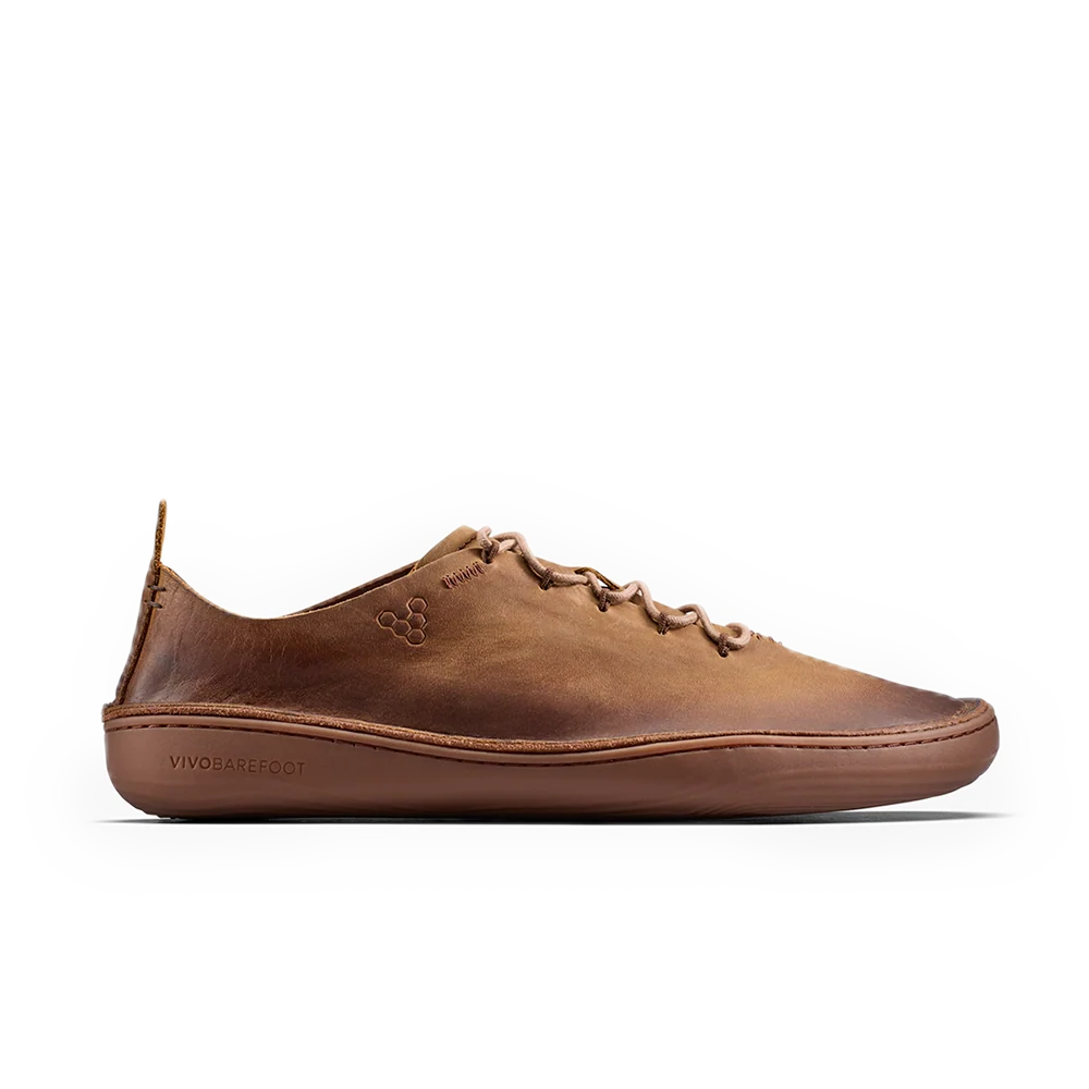 Vivobarefoot Sensus Moc Lace Up Leather Mens Dark Tan
