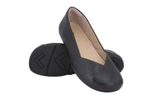 Barefoot Shoes - Xero - PHOENIX: Leather Dress Flat - WOMEN - Black 4  - OzBarefoot