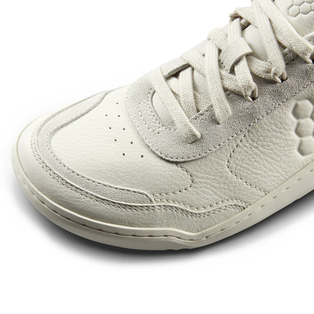 Detail of Vivobarefoot Gobi Sneaker Leather Mens Limestone - OzBarefoot