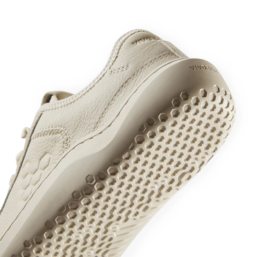 Sole of Vivobarefoot Gobi Sneaker Leather Mens Limestone - OzBarefoot