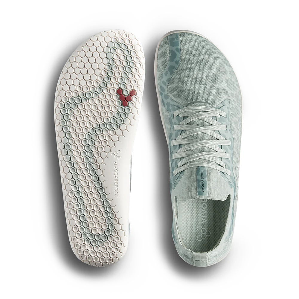 Top - Vivobarefoot Primus Lite Knit Womens Frosted Mint Leopard - OzBarefoot