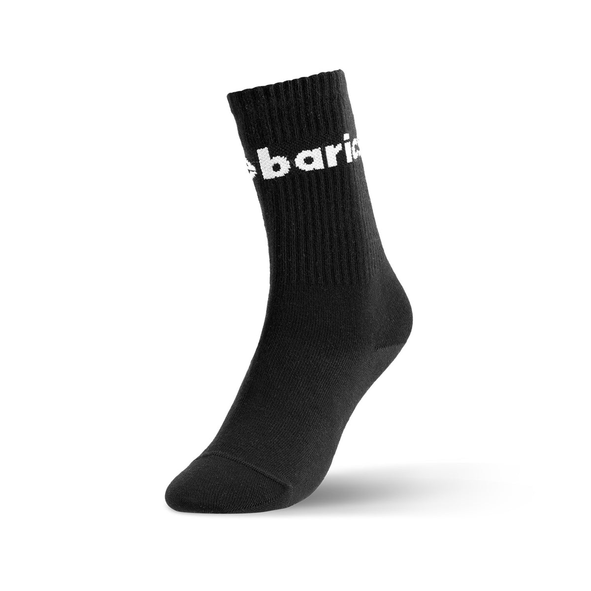 Barebarics - Barefoot Socks - Crew - Black - Big logo - 3 pack 5  - OzBarefoot