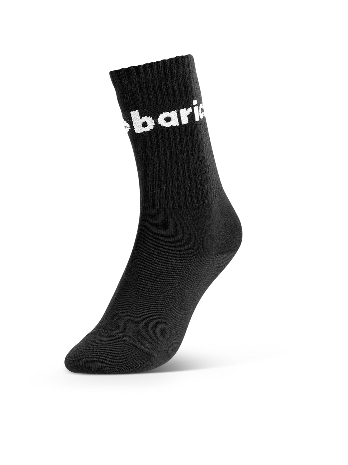 Barebarics - Barefoot Socks - Crew - Black - Big logo - 3 pack 4  - OzBarefoot