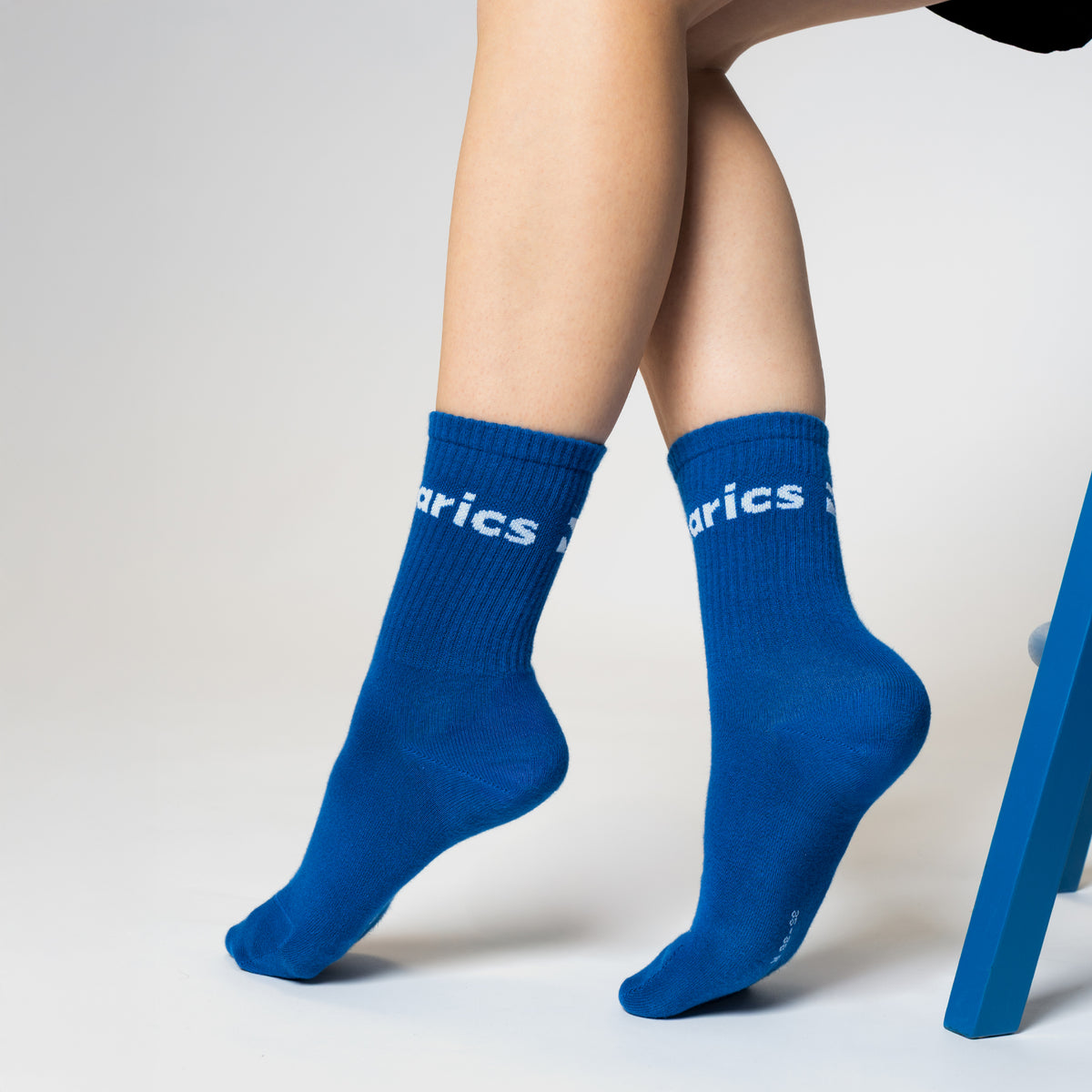 Barebarics - Barefoot Socks - Crew - Blue - Big logo - 3 pack 6  - OzBarefoot