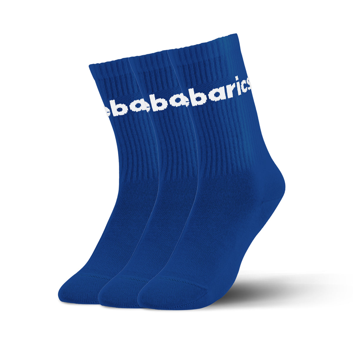 Barebarics - Barefoot Socks - Crew - Blue - Big logo - 3 pack 1  - OzBarefoot