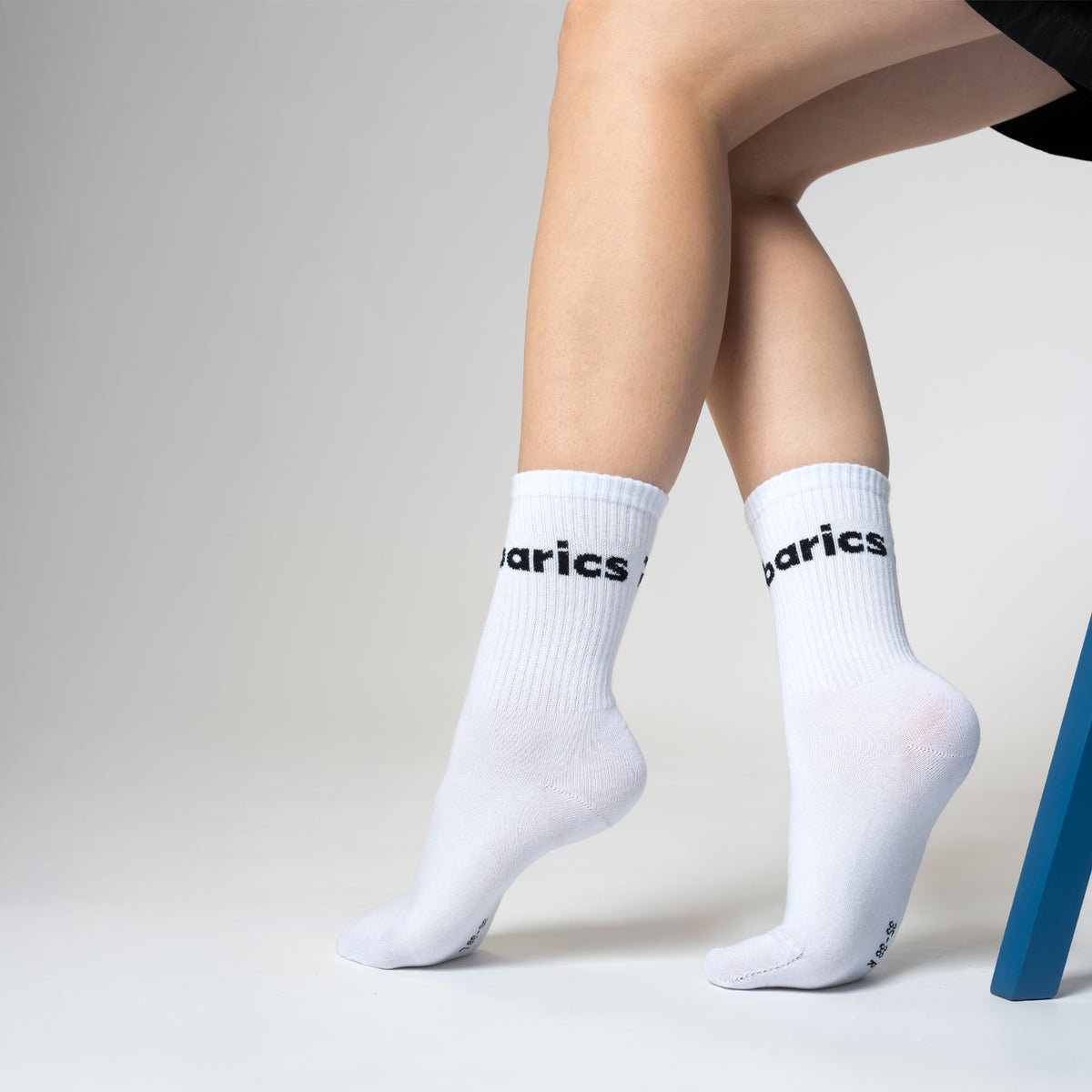 Barebarics - Barefoot Socks - Crew - White - Big logo - 3 pack 7  - OzBarefoot