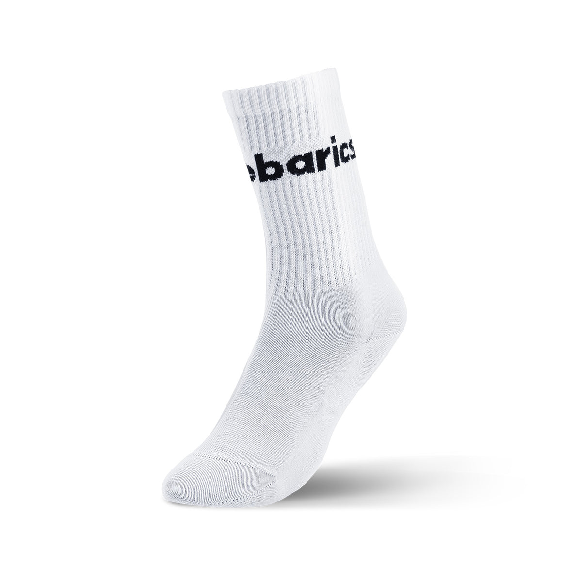 Barebarics - Barefoot Socks - Crew - White - Big logo - 3 pack 5  - OzBarefoot