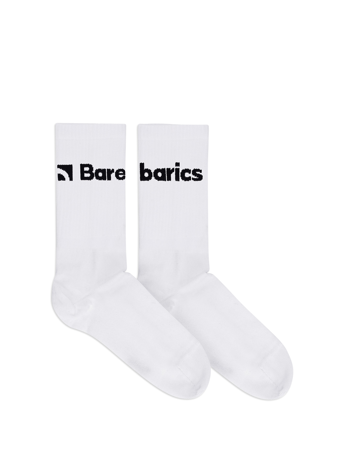 Barebarics - Barefoot Socks - Crew - White - Big logo - 3 pack 8  - OzBarefoot