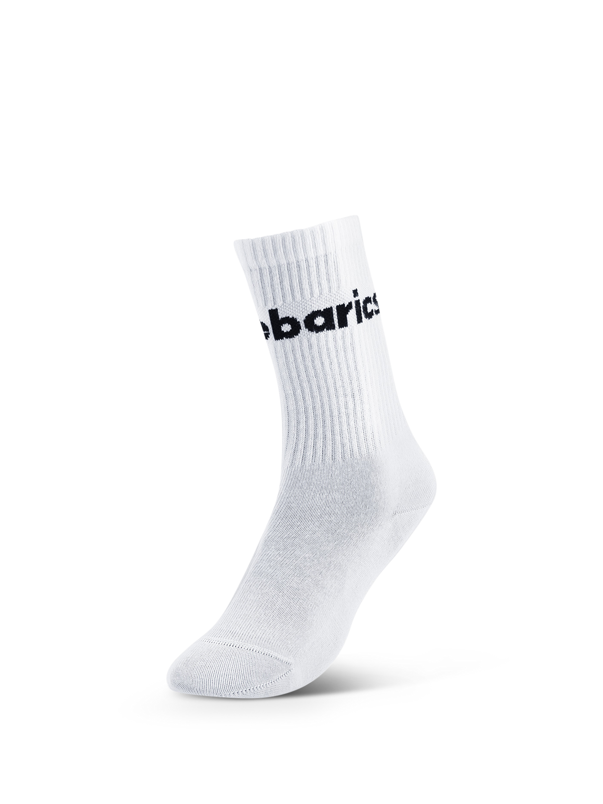 Barebarics - Barefoot Socks - Crew - White - Big logo - 3 pack 4  - OzBarefoot