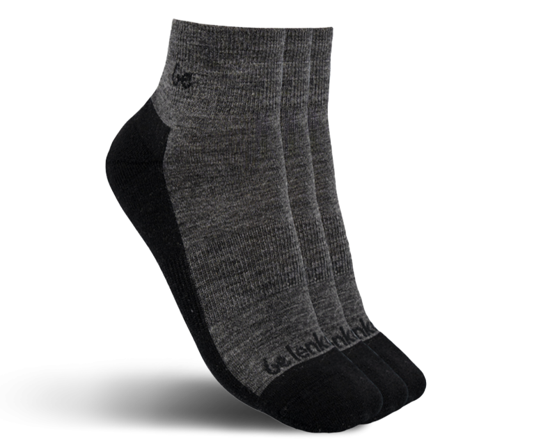 Barefoot Socks Be Lenka - Crew - Merino Wool – Grey - 3 pack