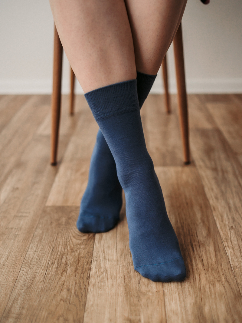 Barefoot Socks - Crew - Essentials - Blue - 3 pack 2  - OzBarefoot