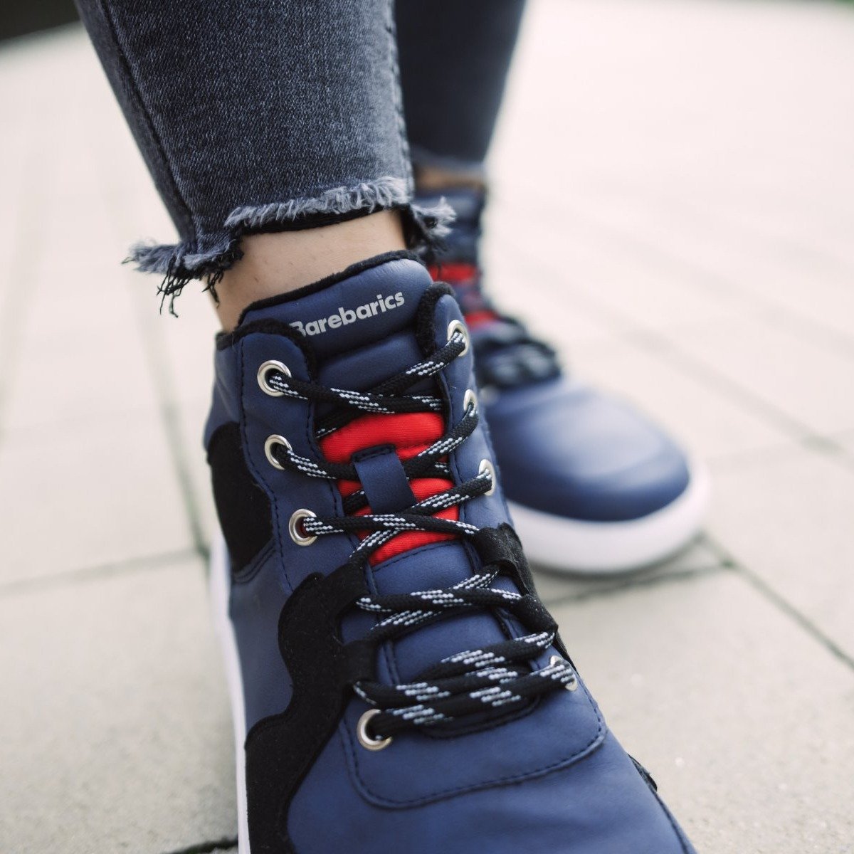 Barefoot Sneakers Barebarics Lynx - Dark Blue & White 5  - OzBarefoot