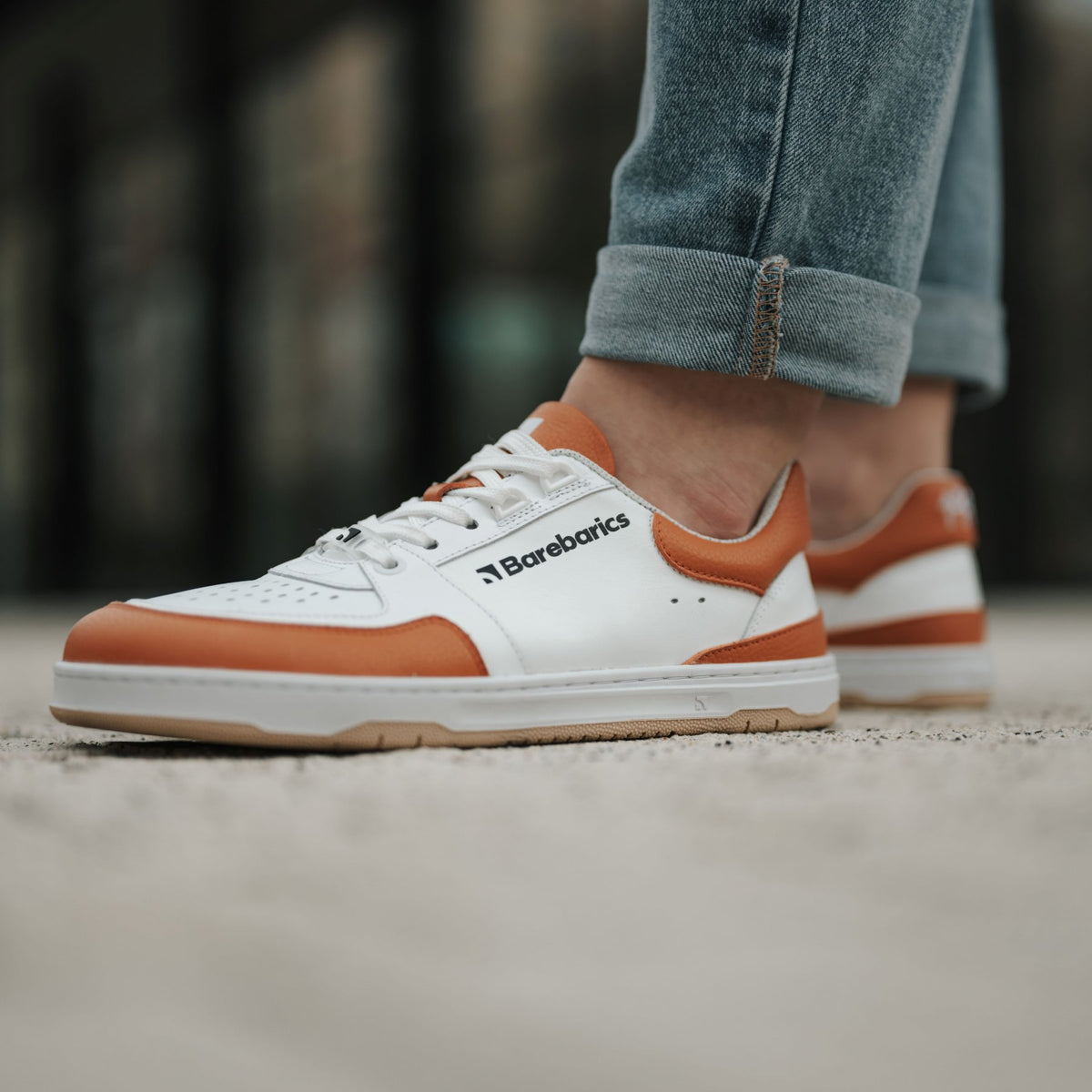 Barefoot Sneakers Barebarics Wave - White & Orange 3  - OzBarefoot