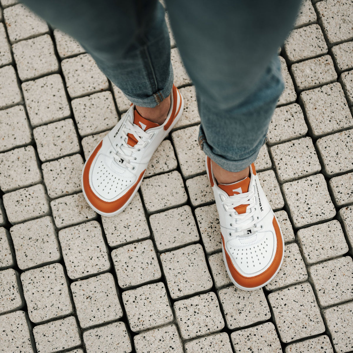 Barefoot Sneakers Barebarics Wave - White & Orange 5  - OzBarefoot