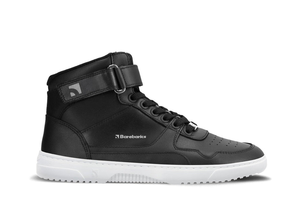 Barefoot Sneakers Barebarics Zing - High Top - Black & White - Leather 1  - OzBarefoot